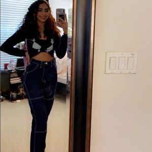 Brandy Melville Ariana dark wash painter pants